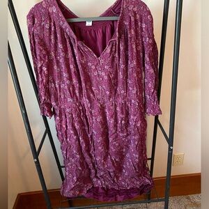 Purple, floral dress